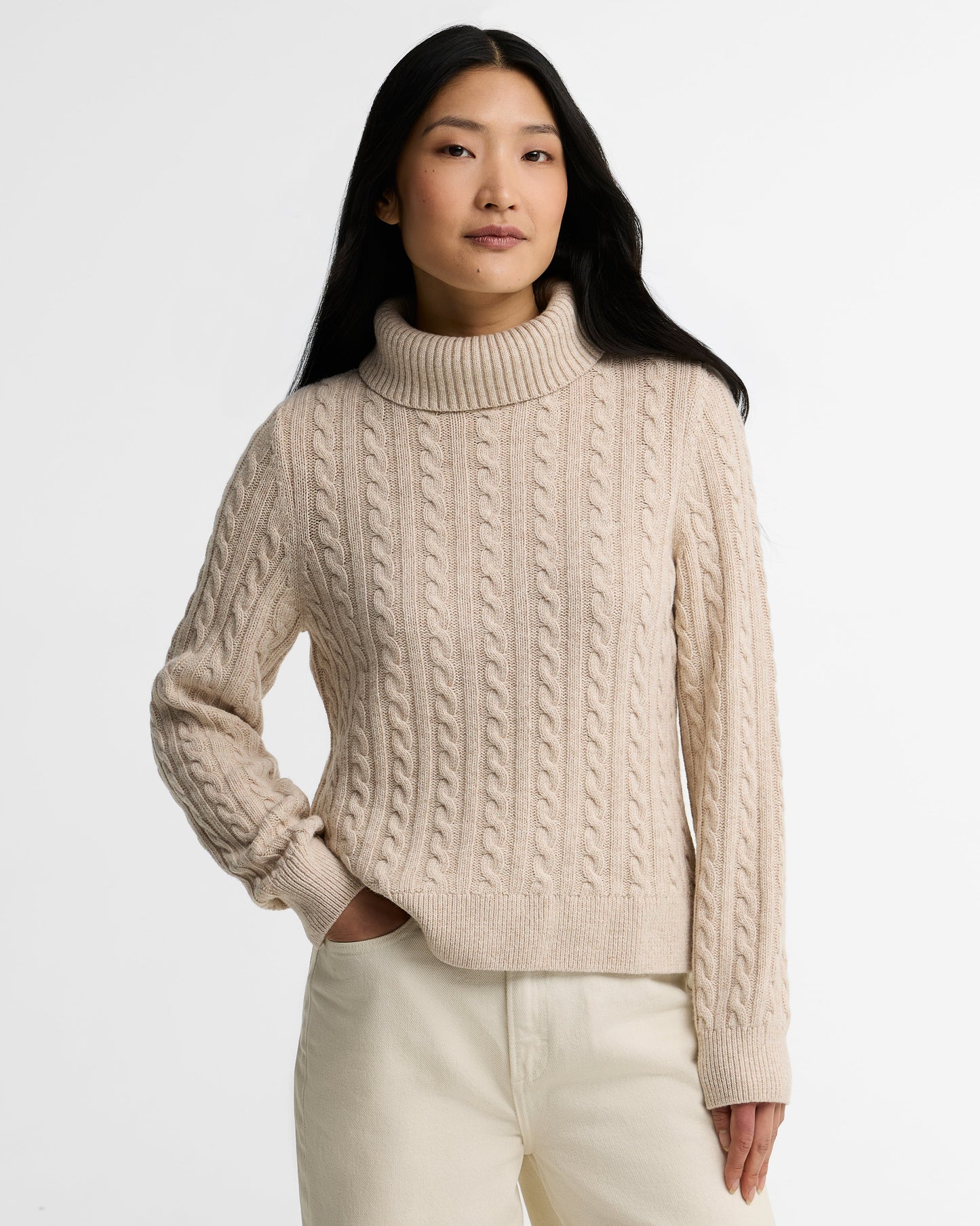 Ambleside Cable-Knit Rollneck Jumper