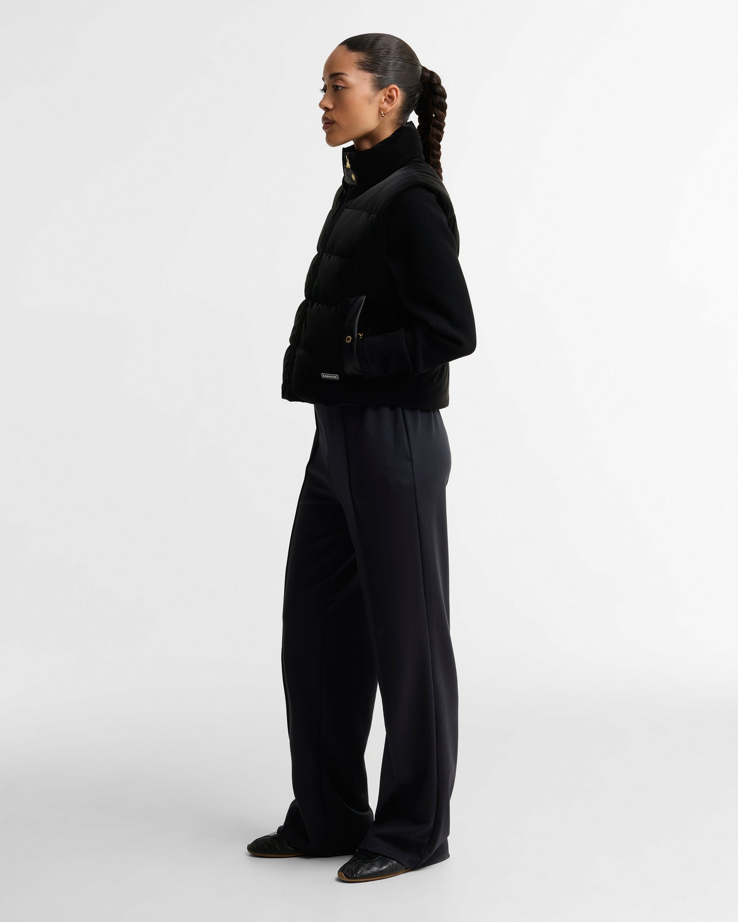 Balaton Faux-Velvet Quilted Sweatshirt