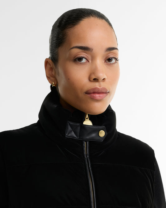 Balaton Faux-Velvet Quilted Sweatshirt