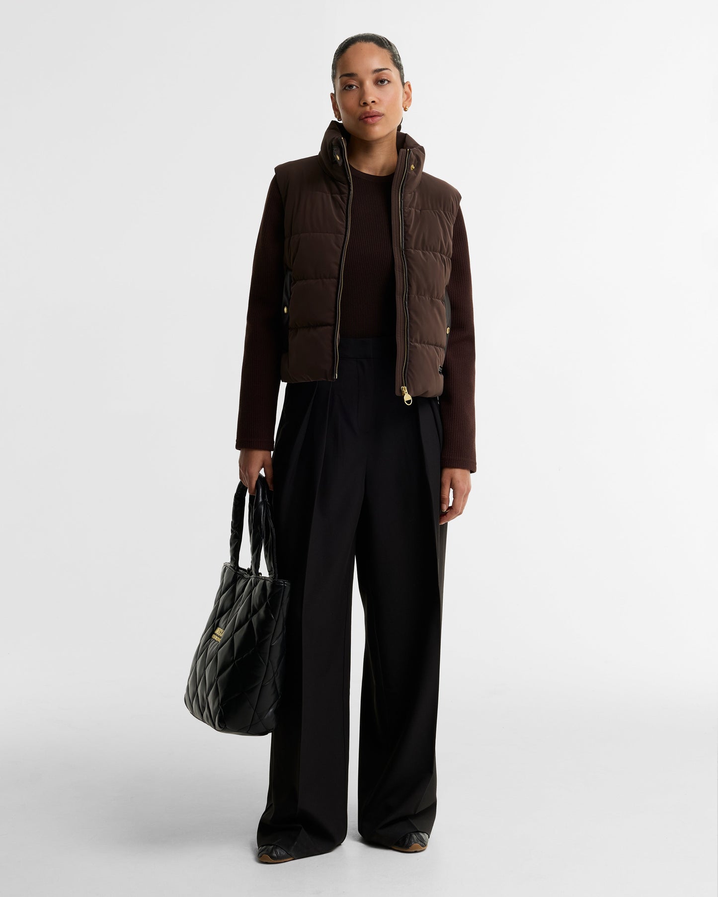 Balaton Faux-Velvet Quilted Sweatshirt