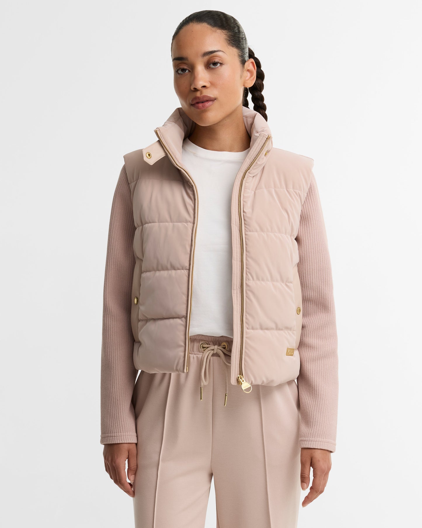 Balaton Faux-Velvet Quilted Sweatshirt