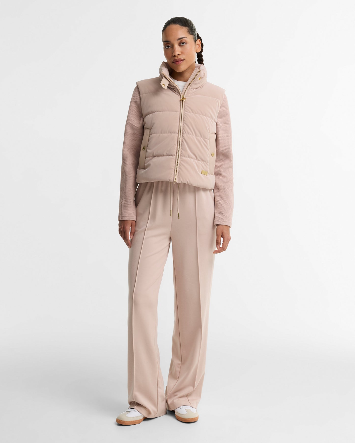 Balaton Faux-Velvet Quilted Sweatshirt