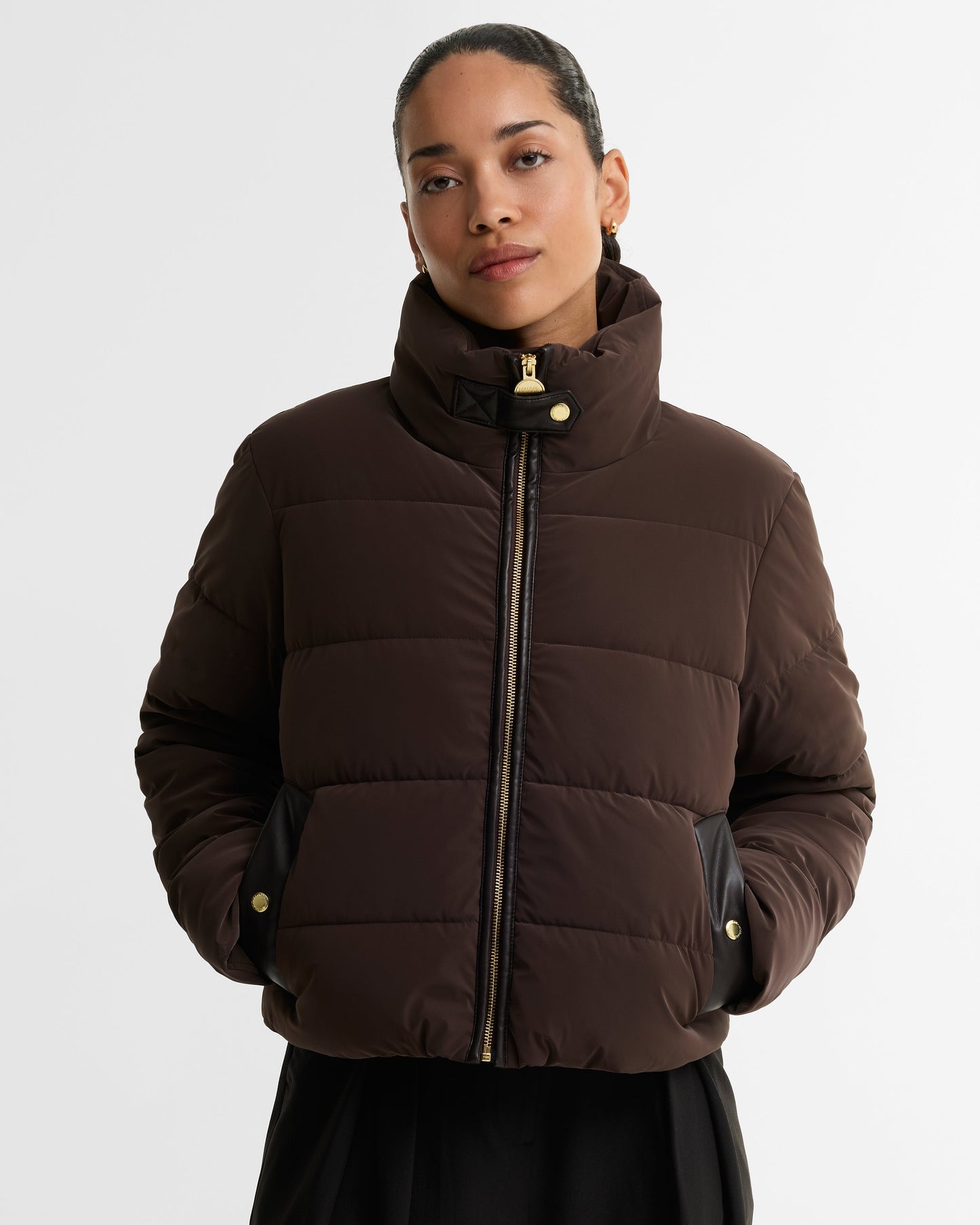Halina Faux-Velvet Puffer Jacket