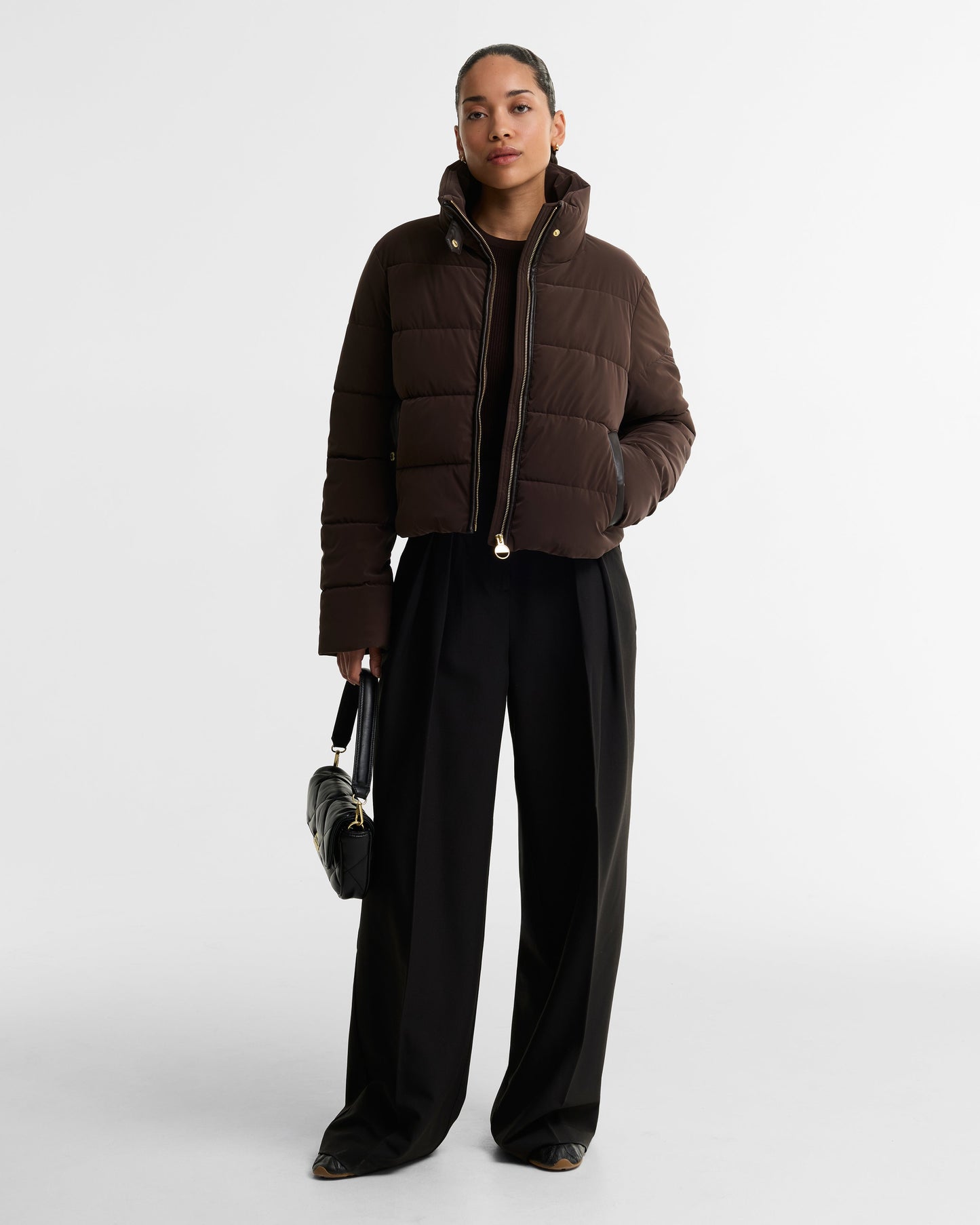 Halina Faux-Velvet Puffer Jacket