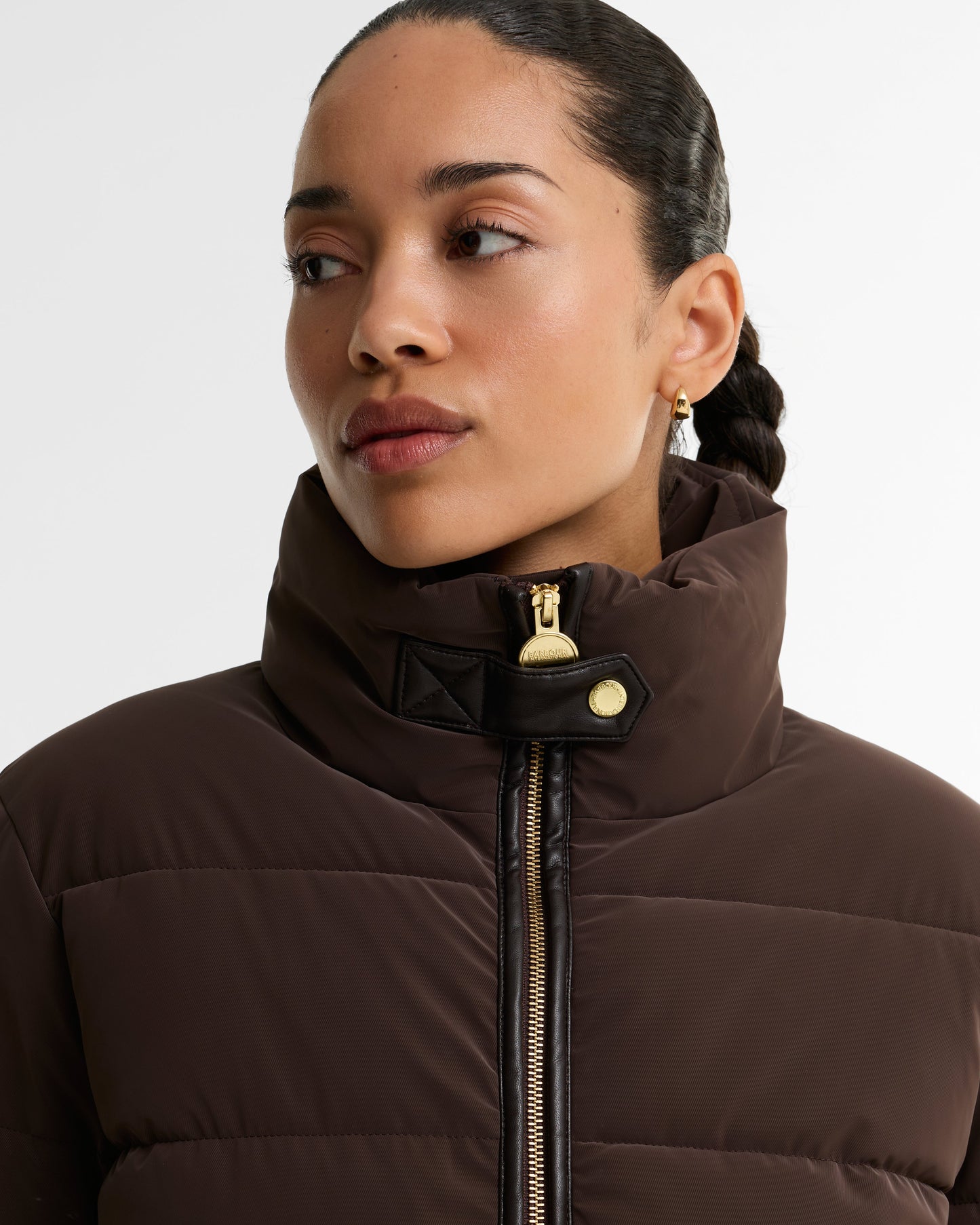 Halina Faux-Velvet Puffer Jacket