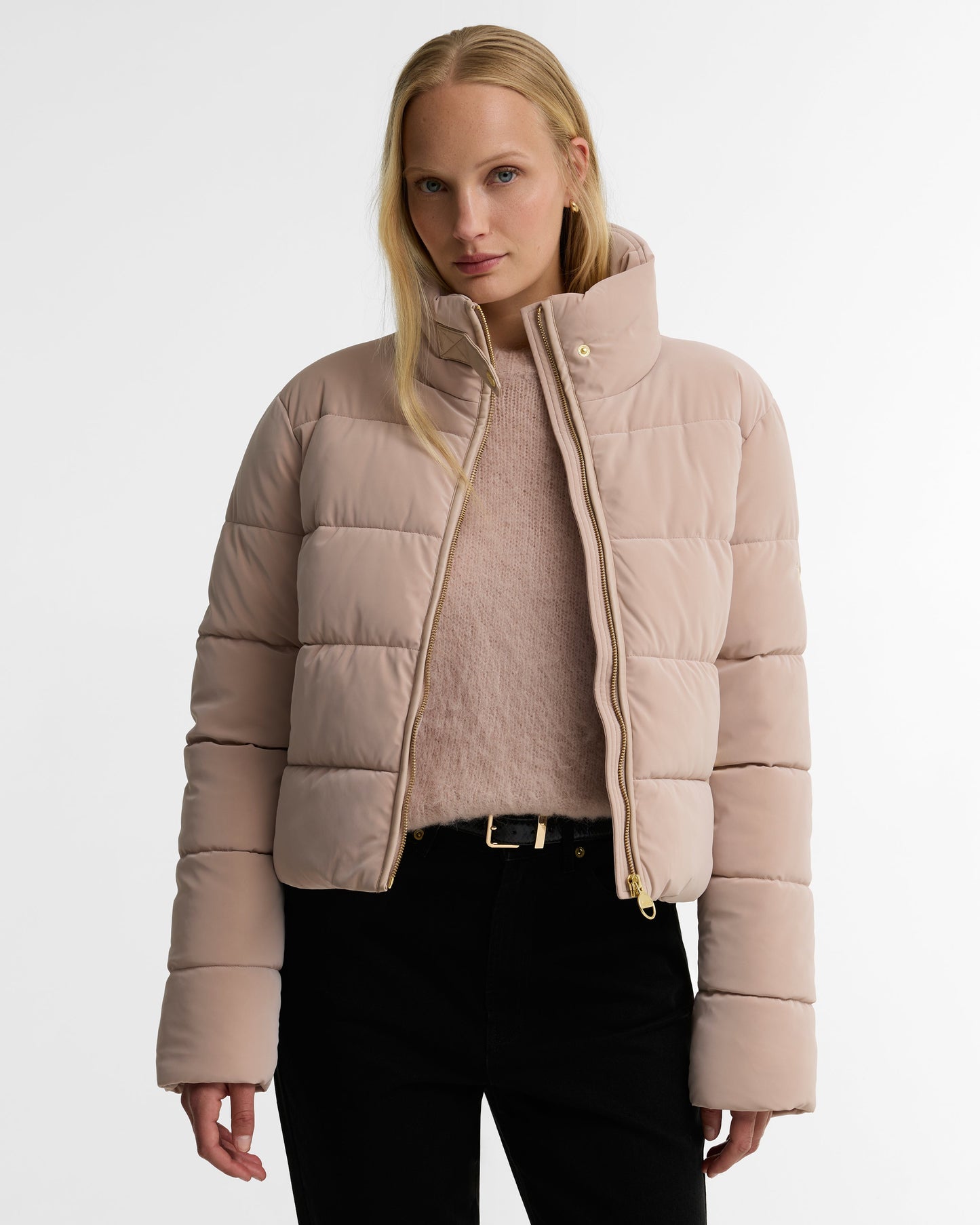Halina Faux-Velvet Puffer Jacket