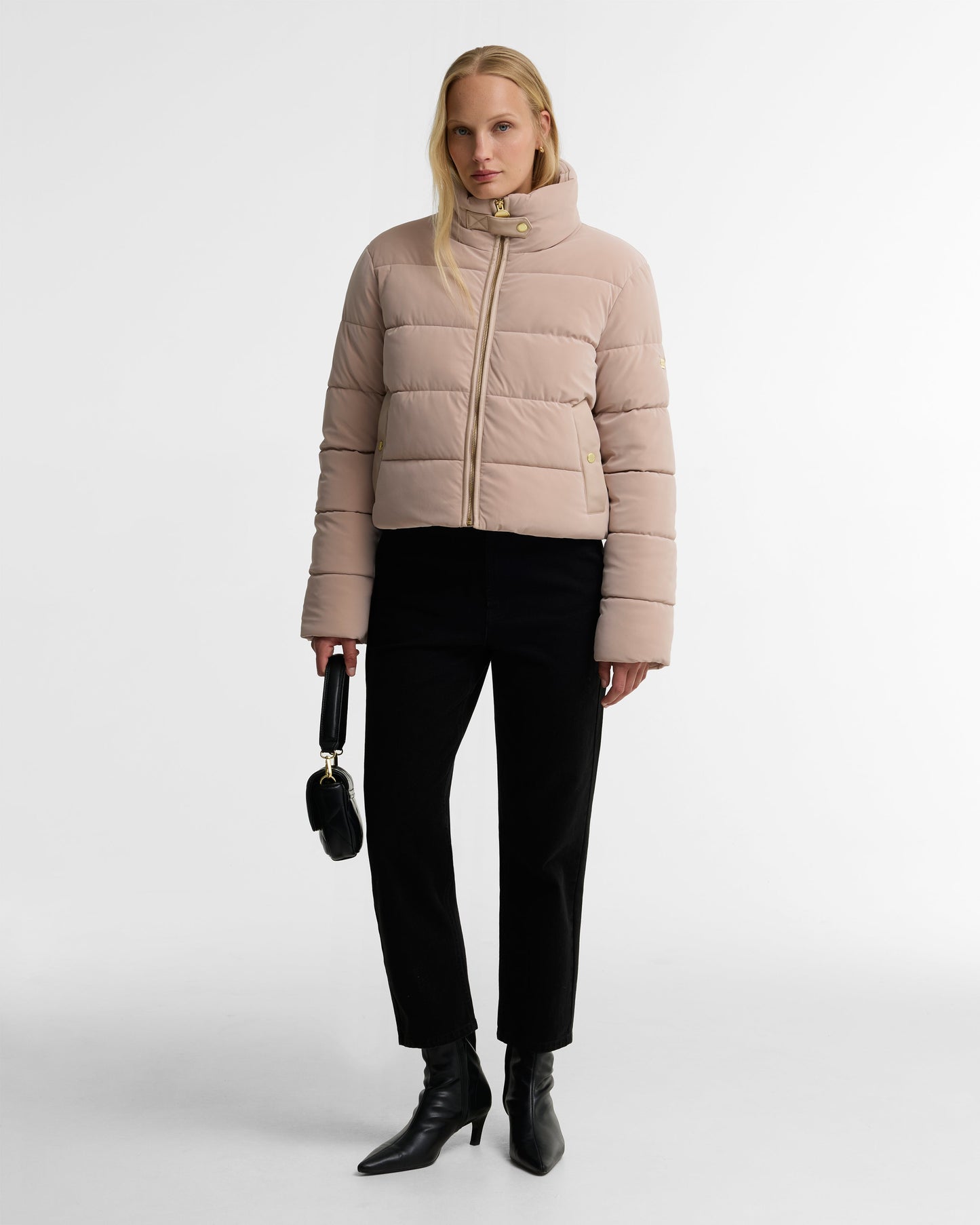 Halina Faux-Velvet Puffer Jacket