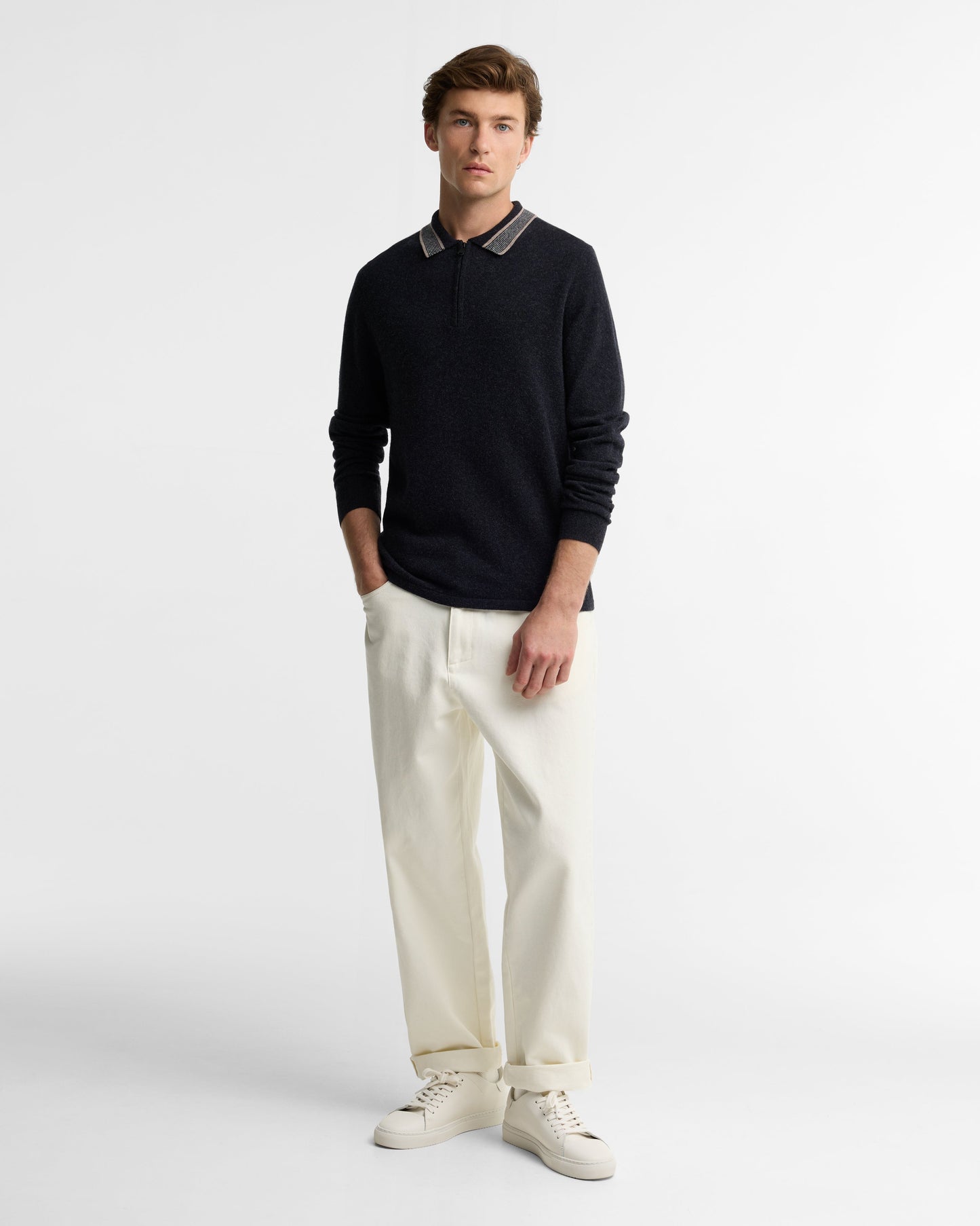 Newport Long-Sleeved Knitted Polo Shirt