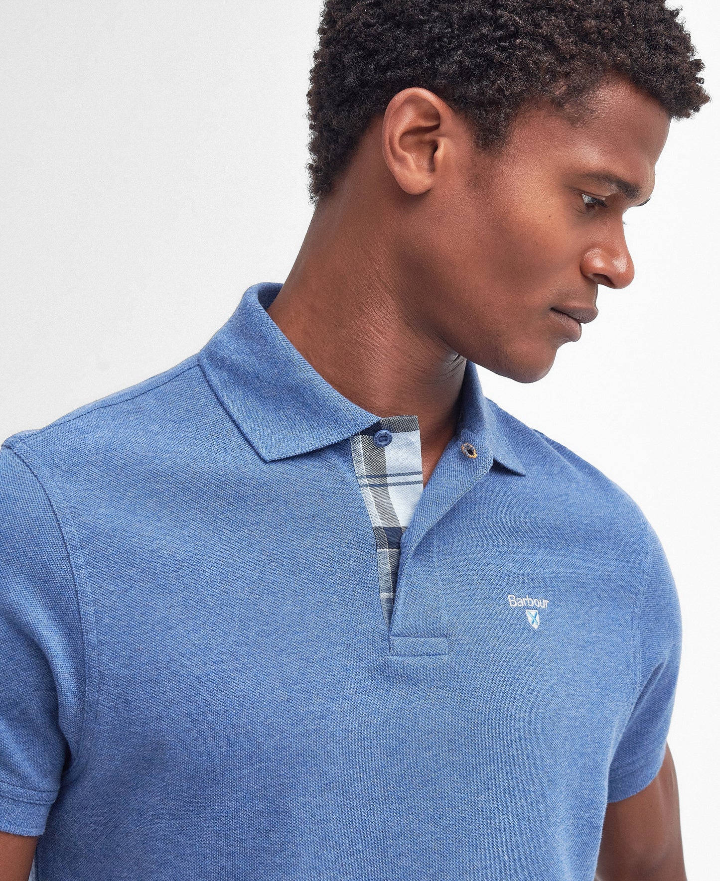 Tartan Pique Polo Top
