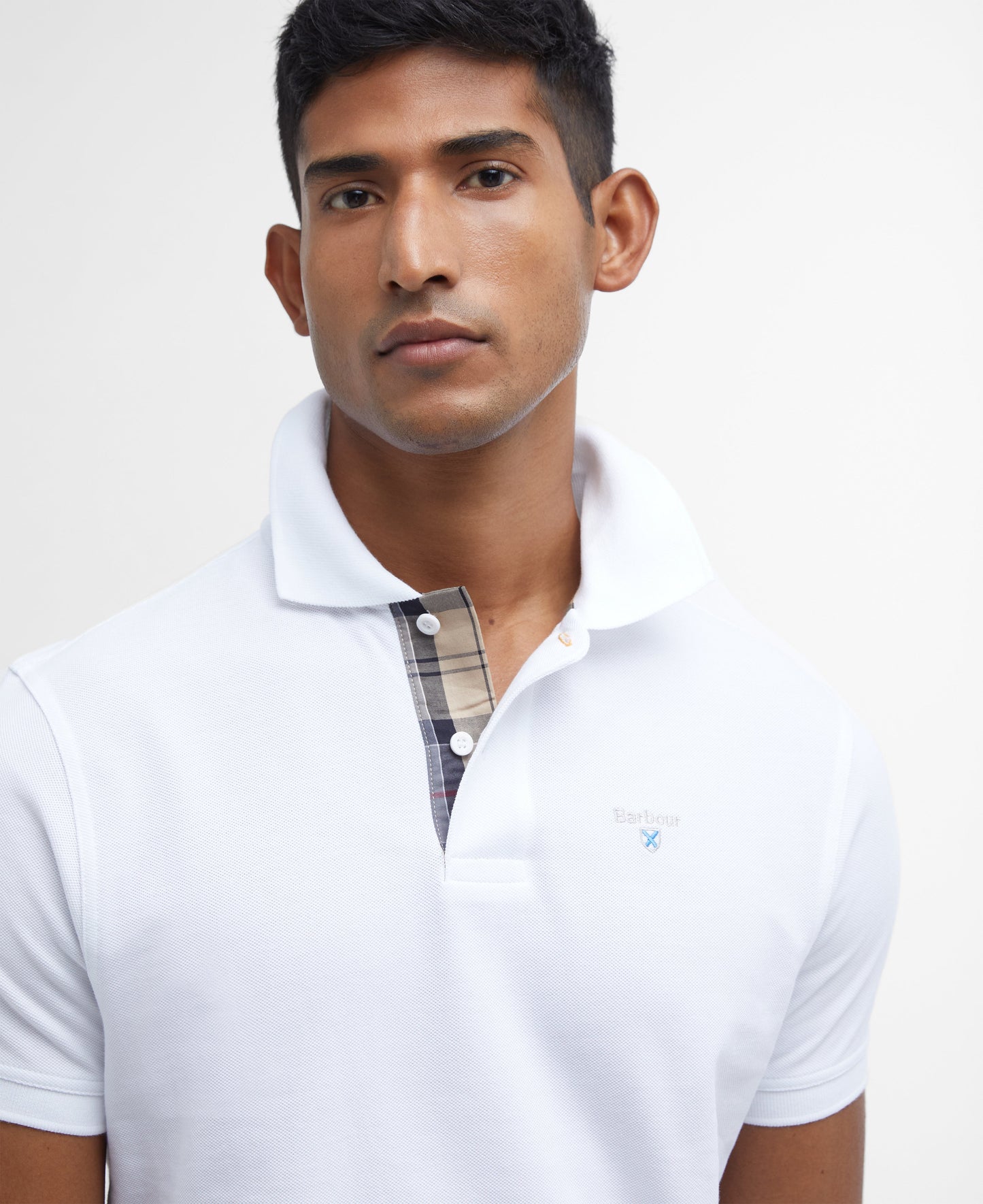 Tartan Pique Polo Top
