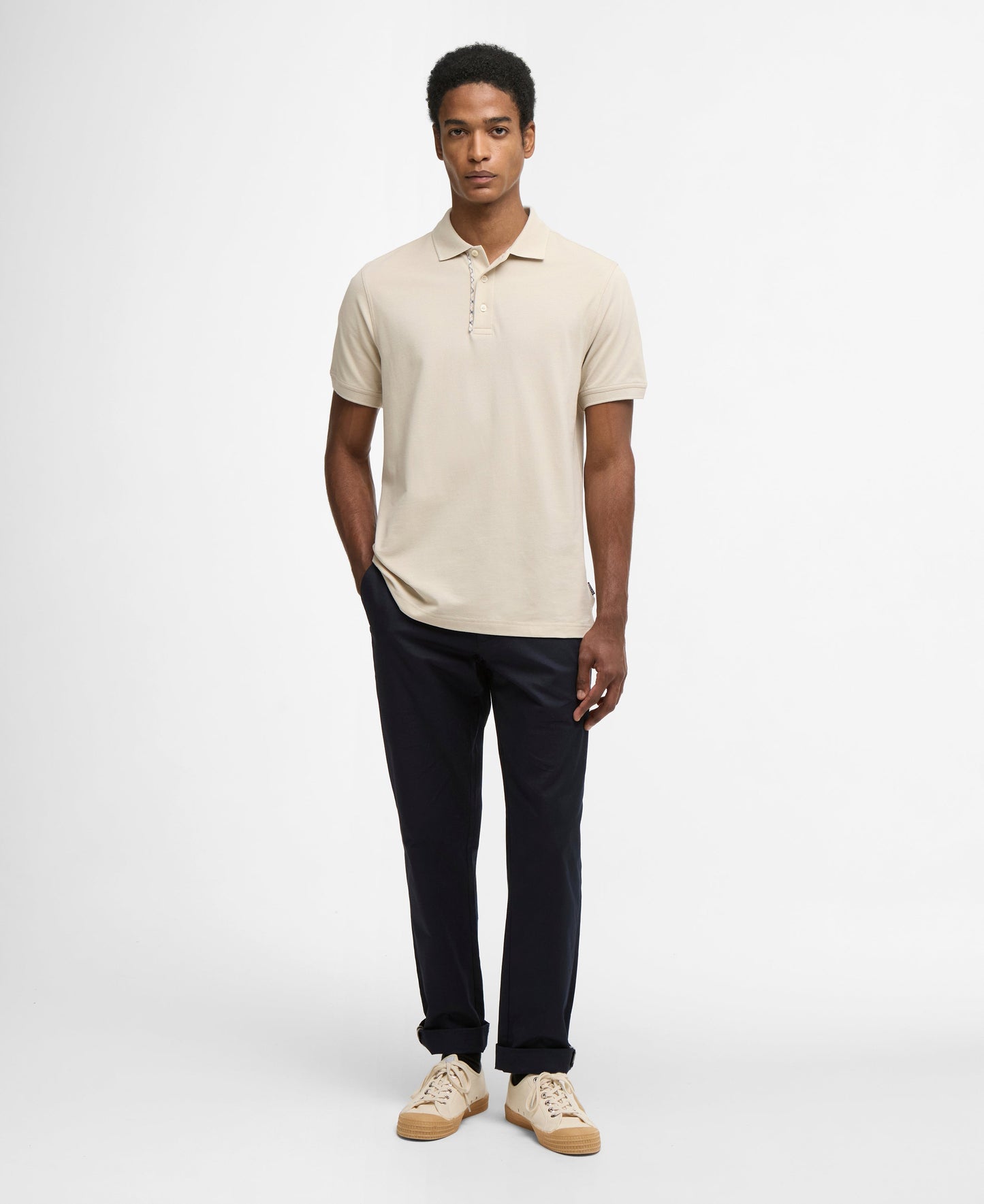 Reston Tartan Trim Tailored Polo Shirt