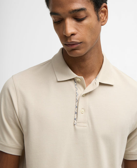 Reston Tartan Trim Tailored Polo Shirt