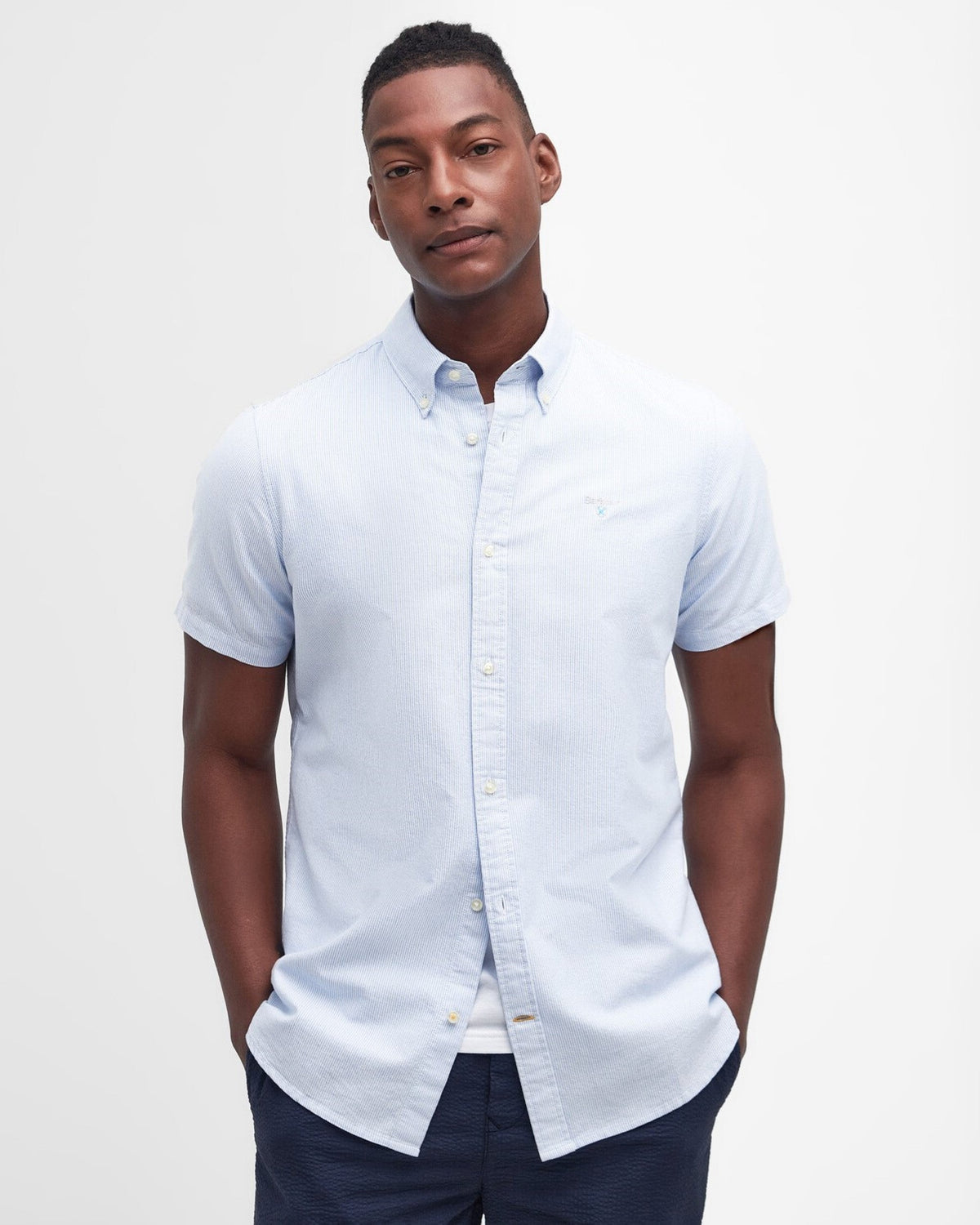 Striped Oxtown Short Sleeve Tailored Shirt