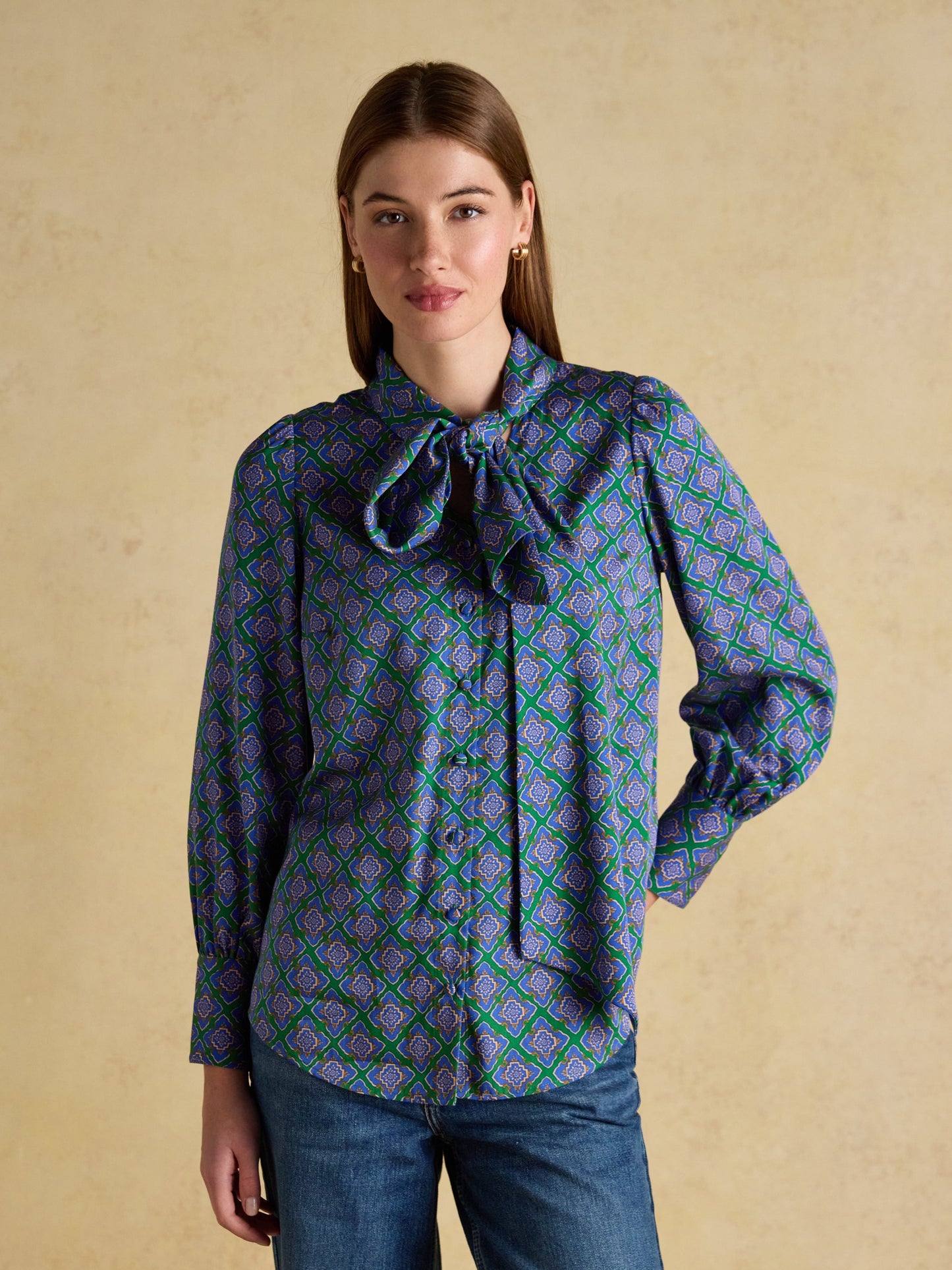 Tabby Tie Neck Blouse