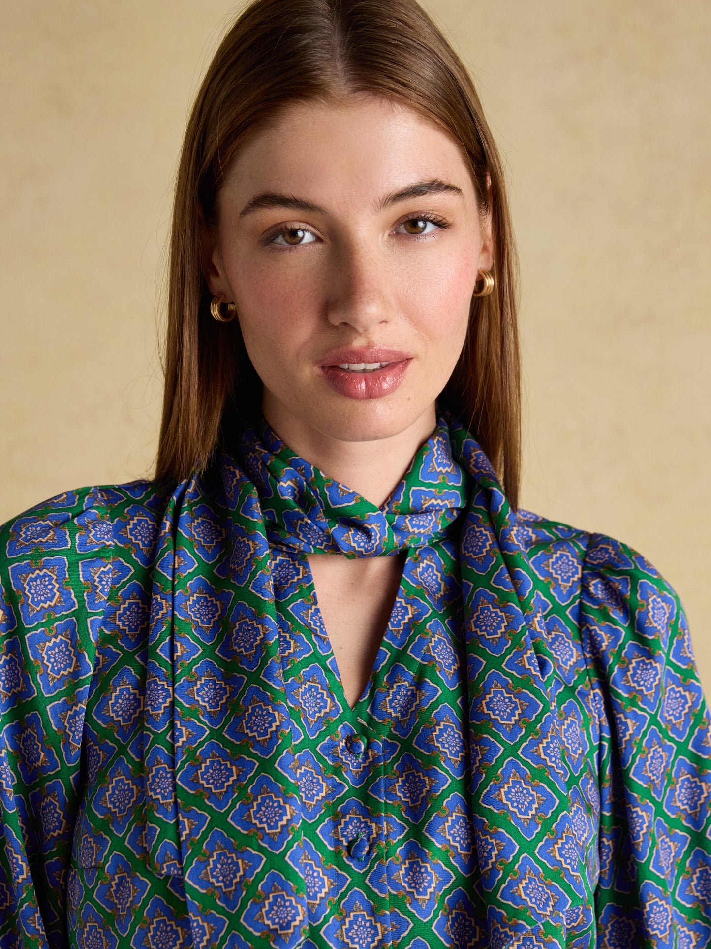 Tabby Tie Neck Blouse
