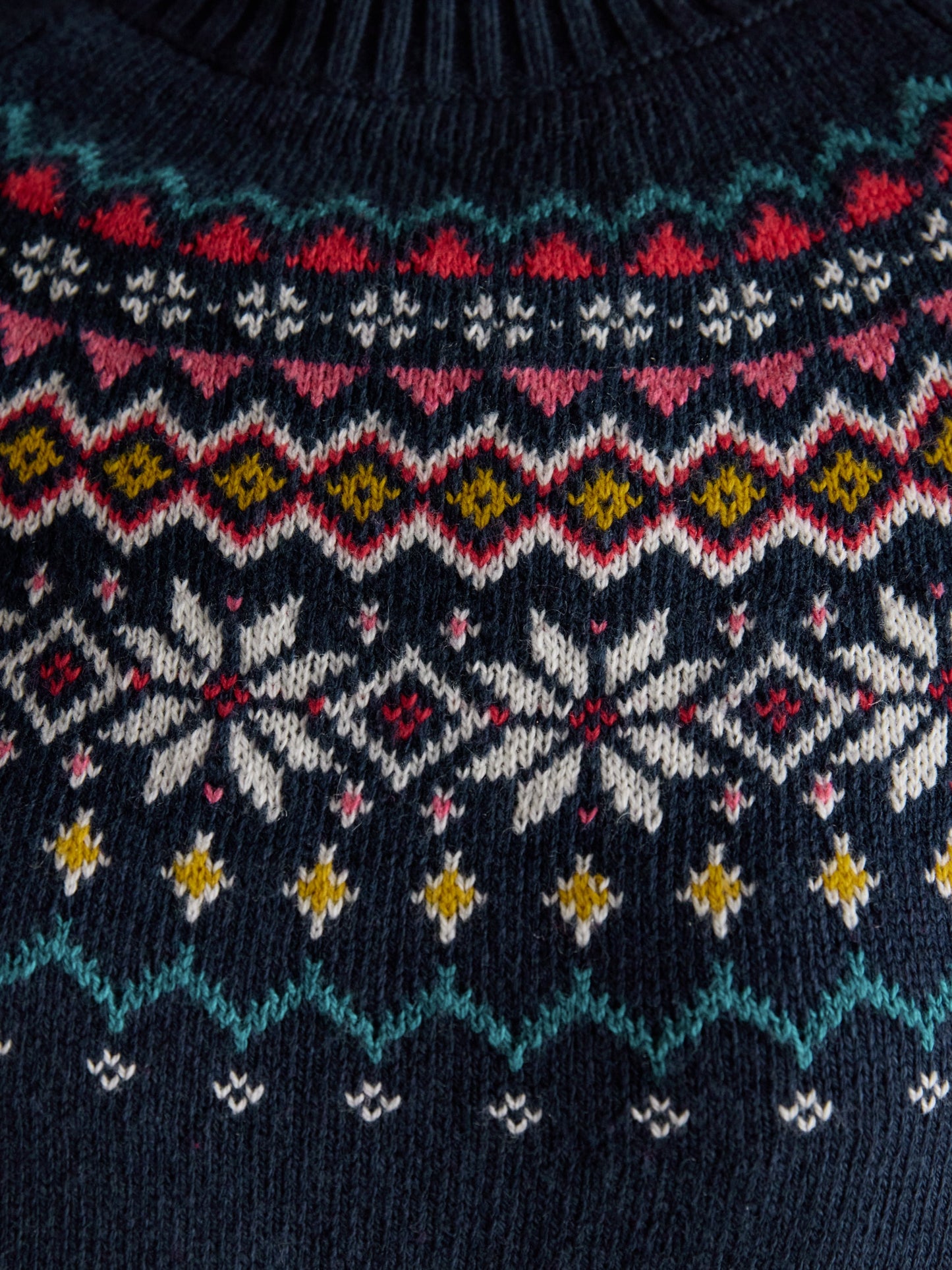Alba Fairisle High Neck Cotton Rich Jumper