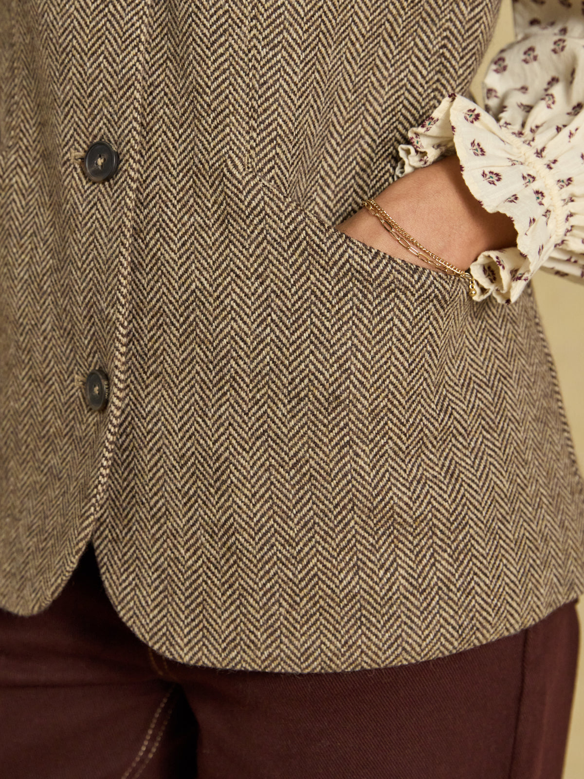 Nehru Tweed Fitted Gilet