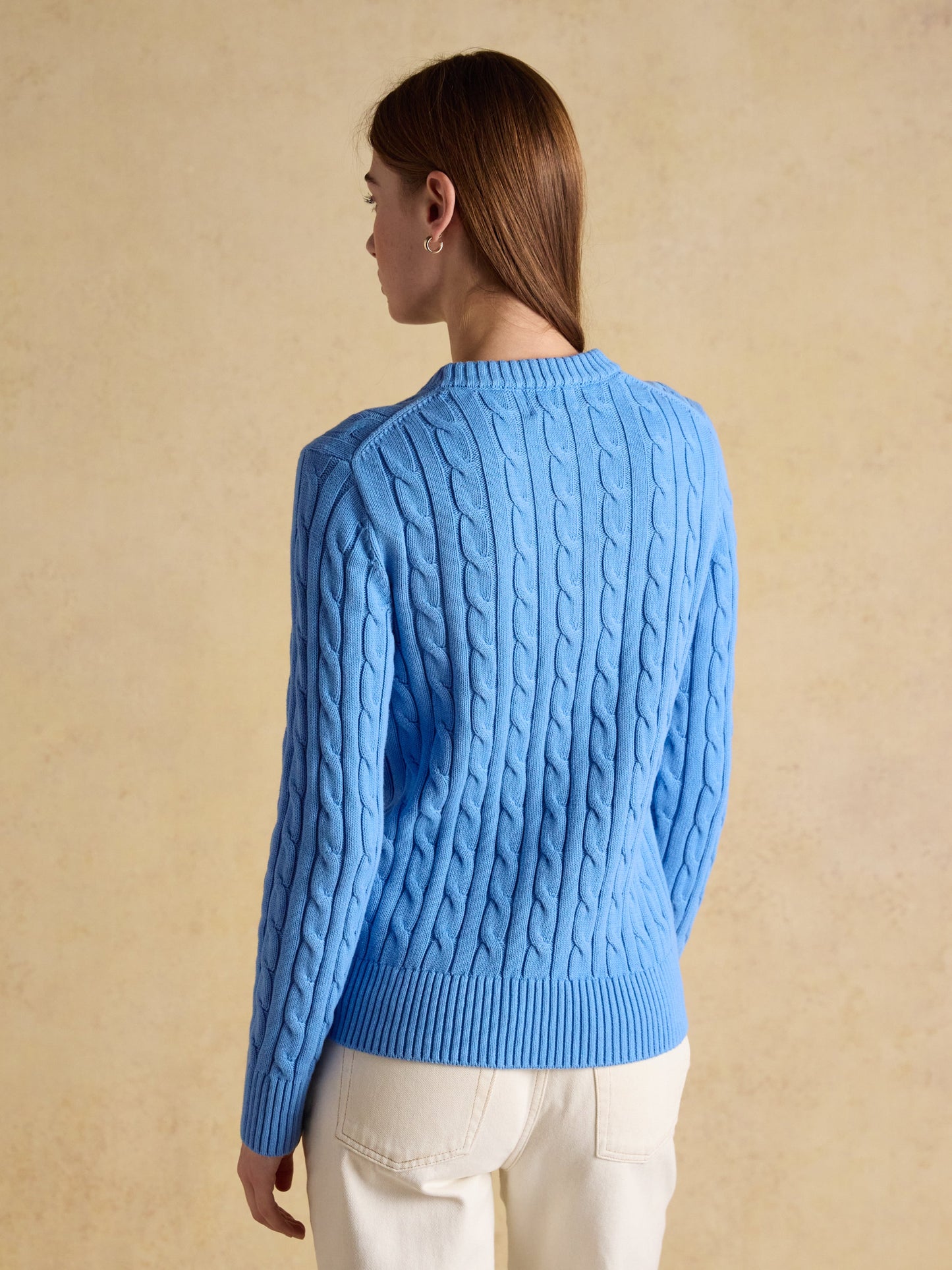 Classic Cable Cotton Crew Neck Jumper