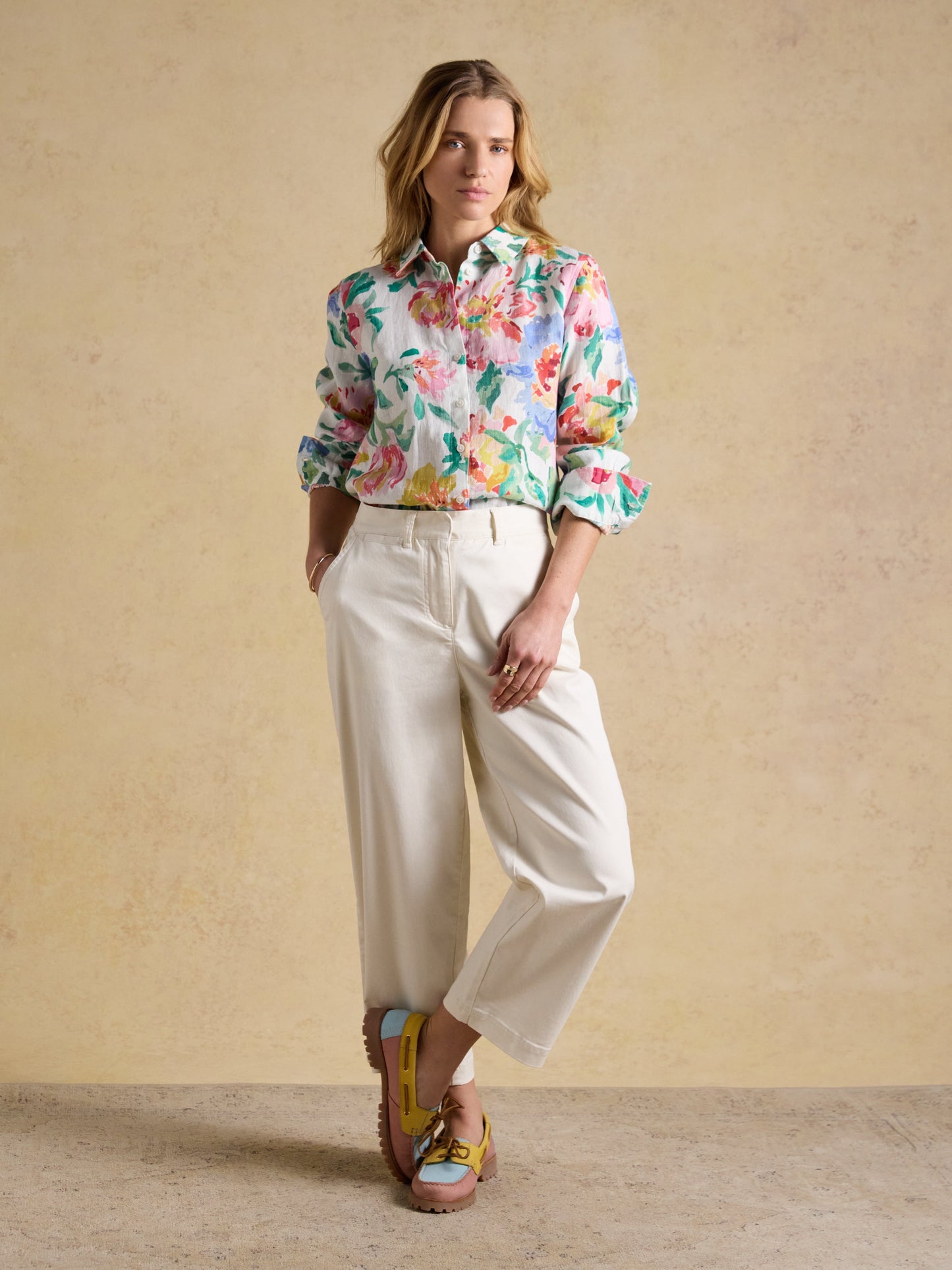 Anna Floral Long Sleeve Linen Shirt