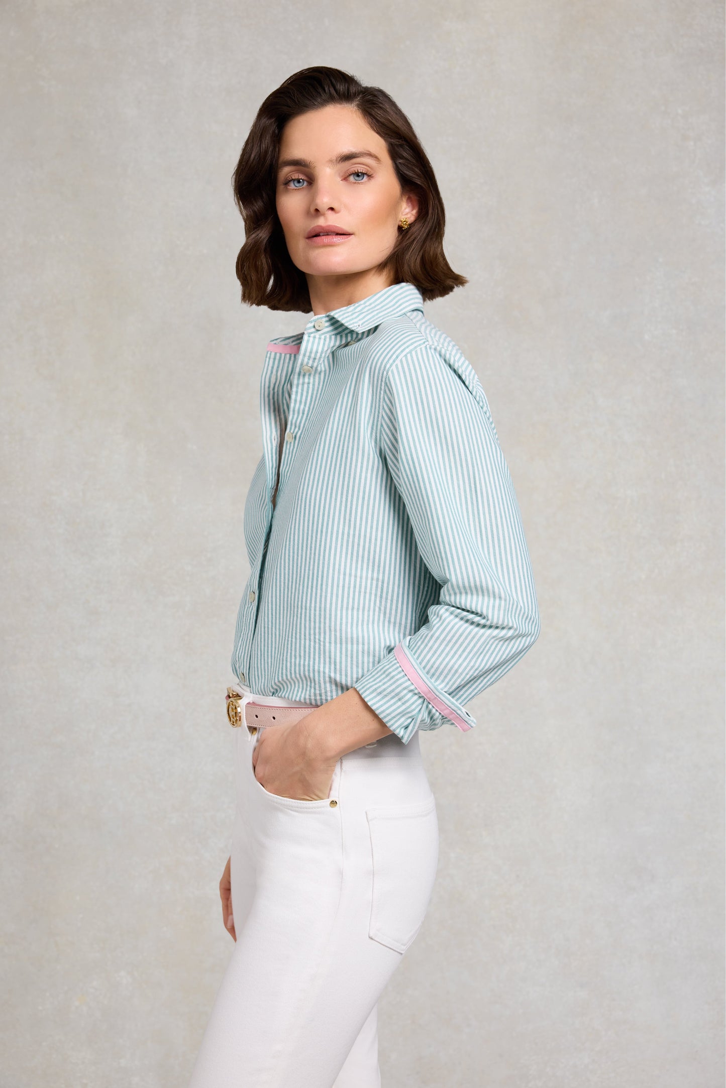 Oxford Shirt - Light Teal Stripe