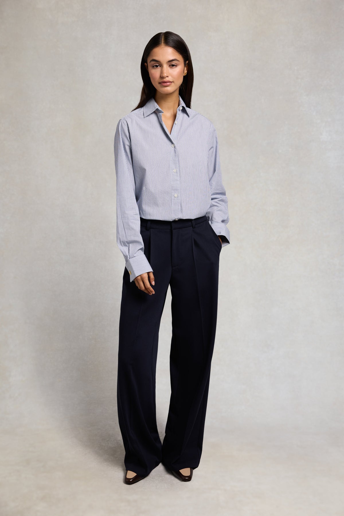 Pleated Wide Leg Trouser