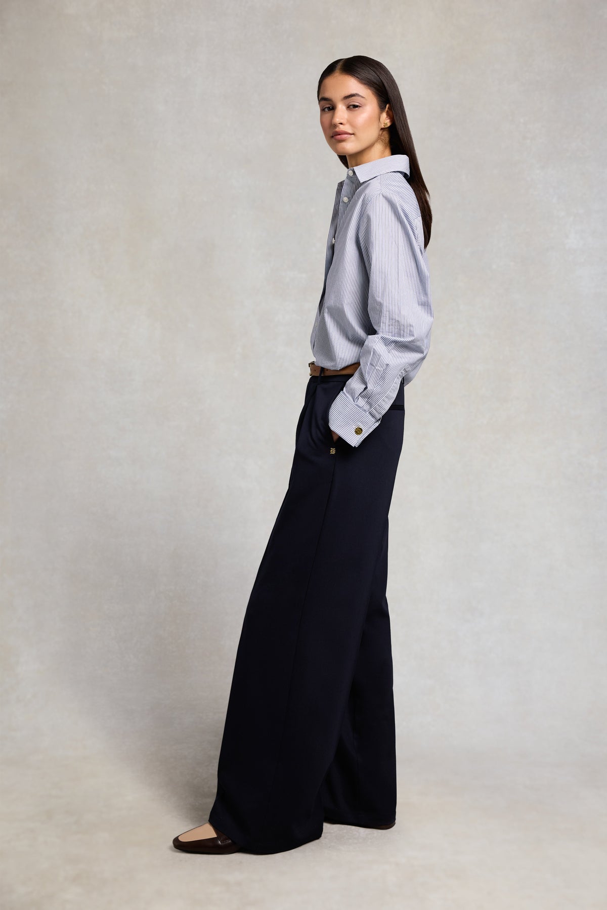 Pleated Wide Leg Trouser