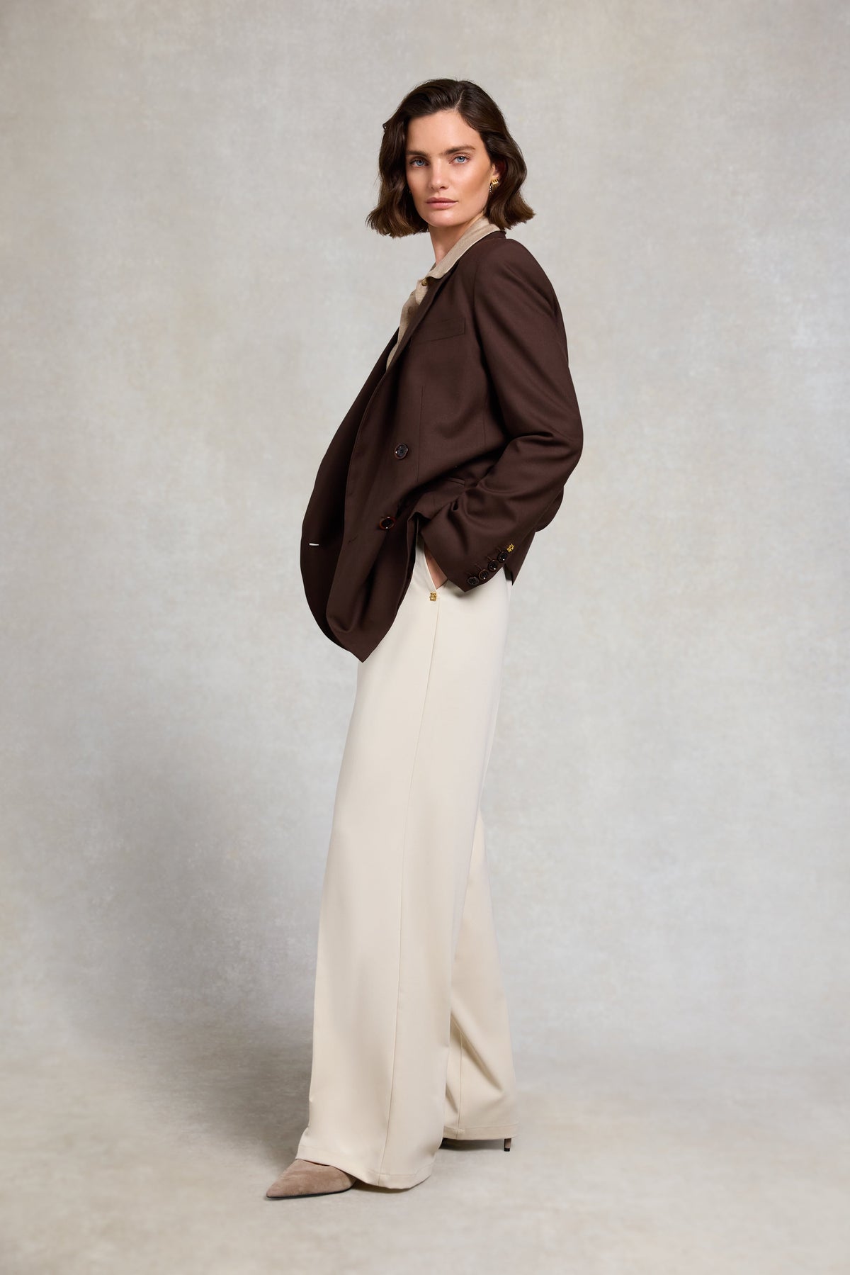Pleated Wide Leg Trouser