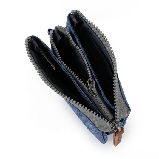 Carnaby Small Wallet In Burnt Blue Canvas