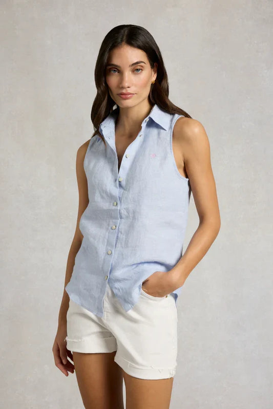 Sleeveless Amalfi Linen Shirt