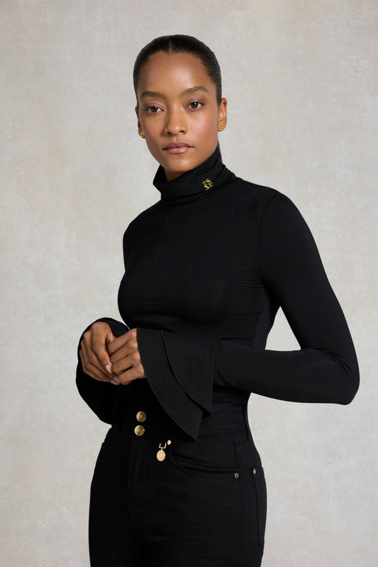 Supersoft Fluted Roll Neck Top