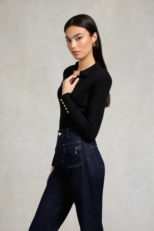 V-Neck Rib Top
