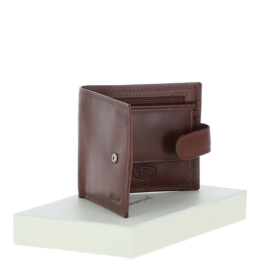 Classic 3 Card & ID Billfold Tab Wallet Leather Wallet - Tan