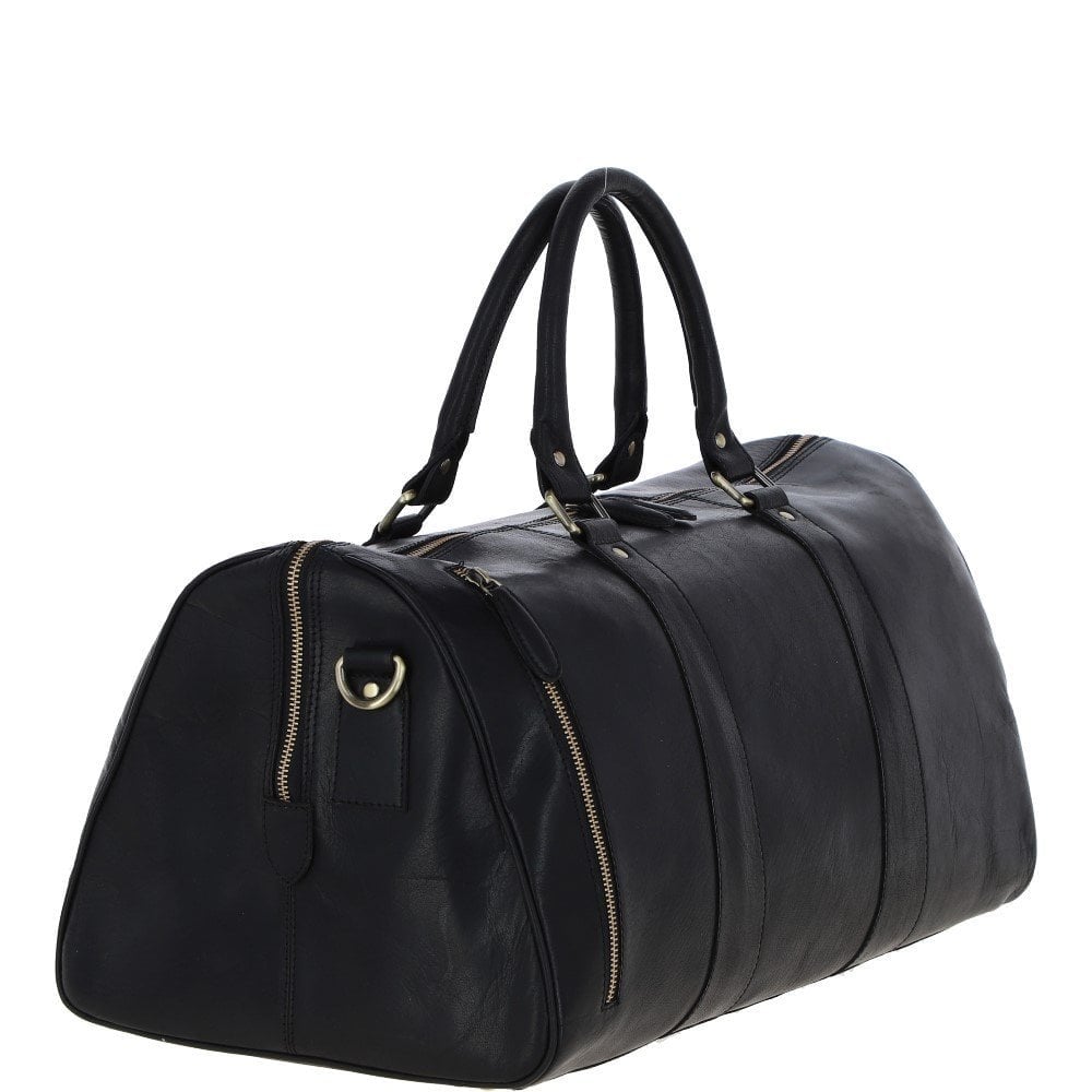 Large Leather Holdall – Black