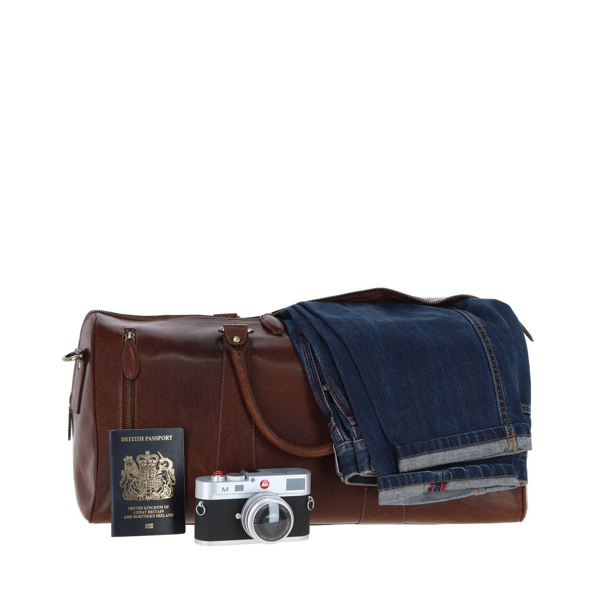 Large Leather Holdall – Chestnut Tan