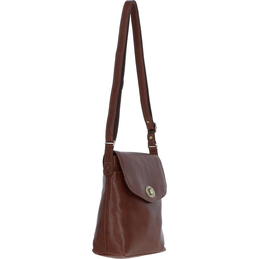 Leather Crossbody Bag - Tan
