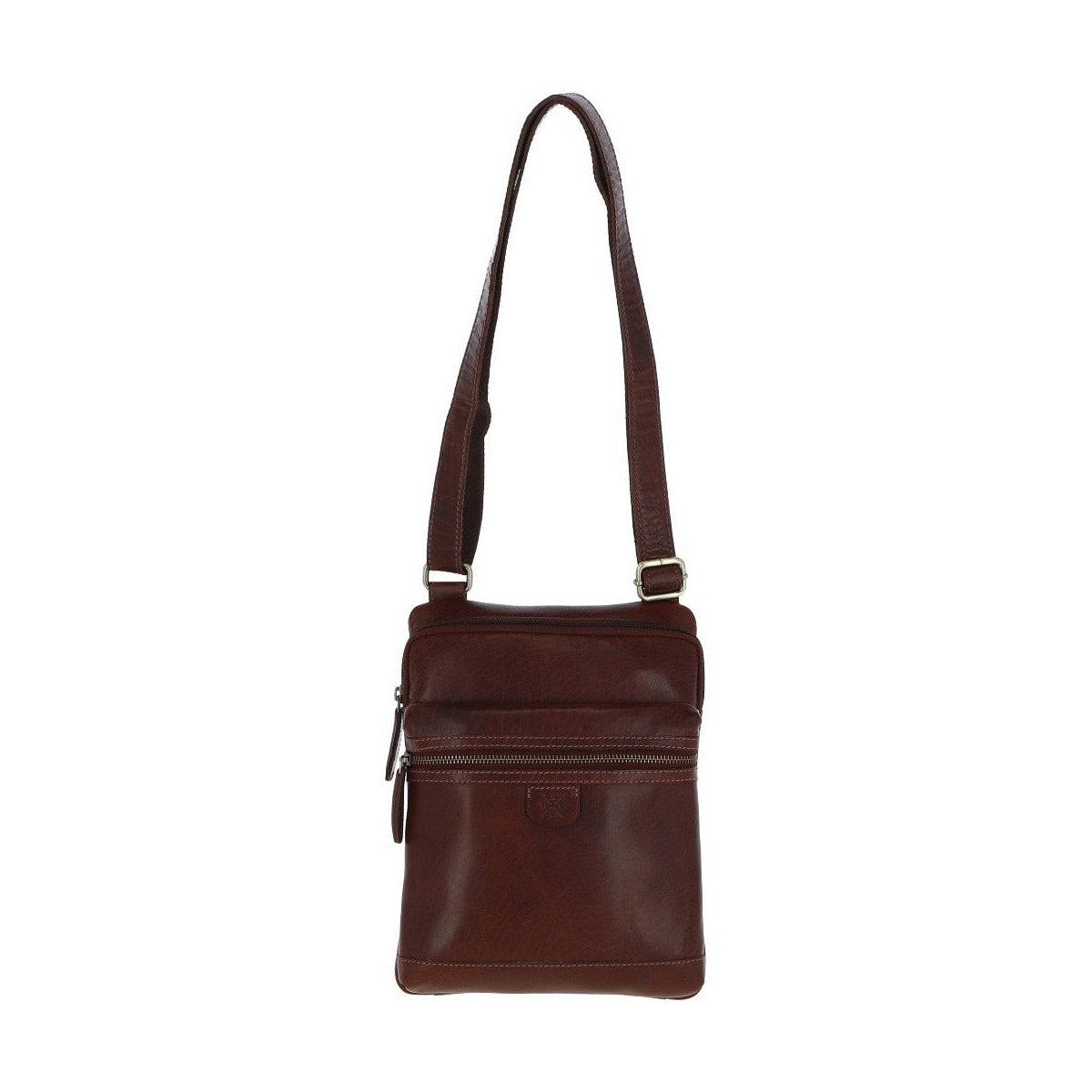 Leather Medium Flight Bag Chestnut Tan: T-71