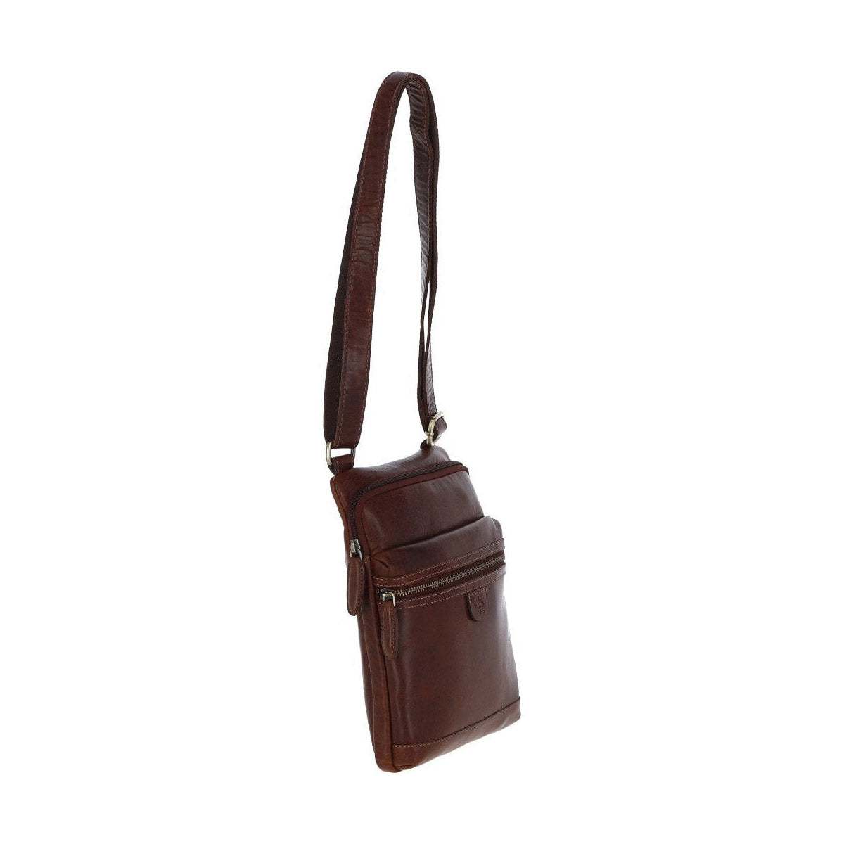 Leather Medium Flight Bag Chestnut Tan: T-71