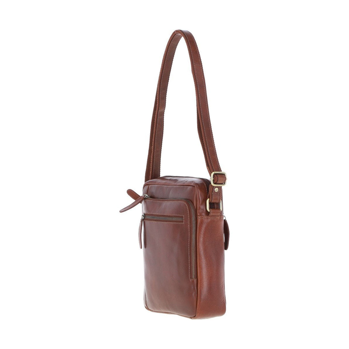 Leather Travel Flight Bag Chestnut: K-42
