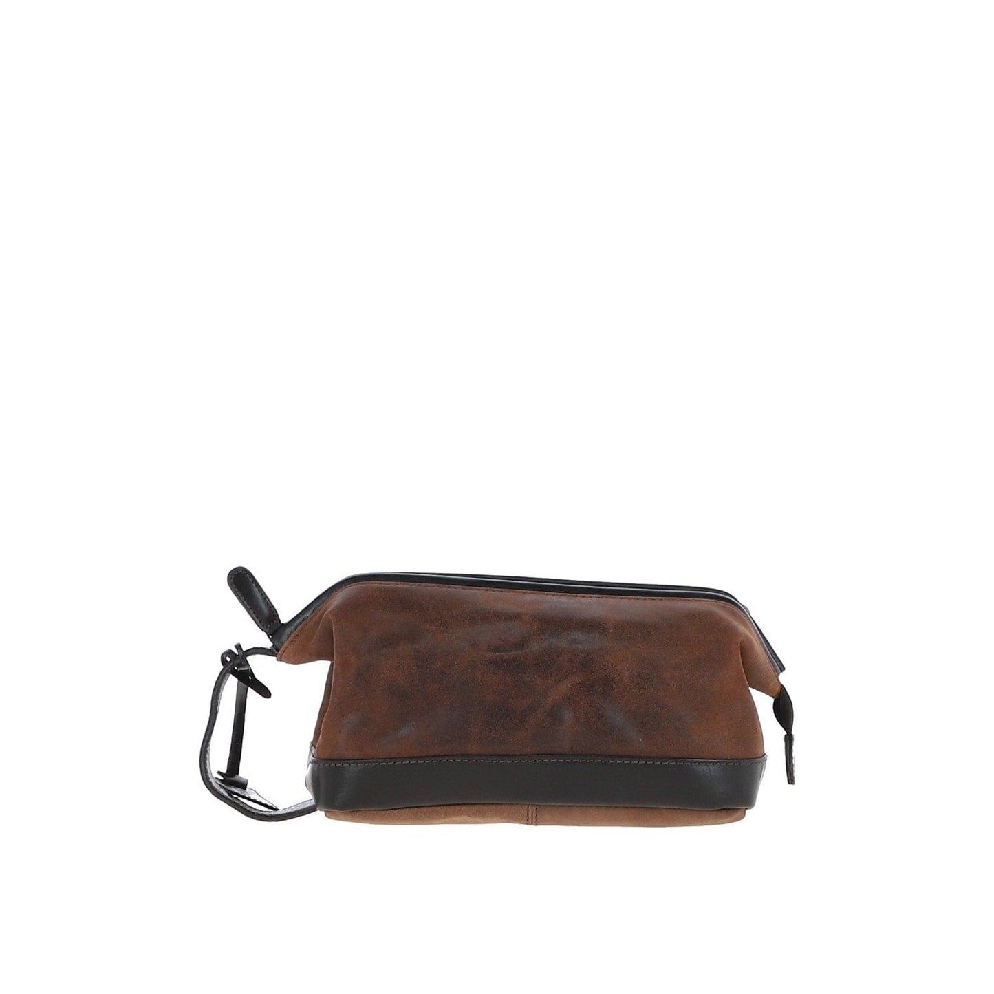 Leather Wash Bag Brown: Lou