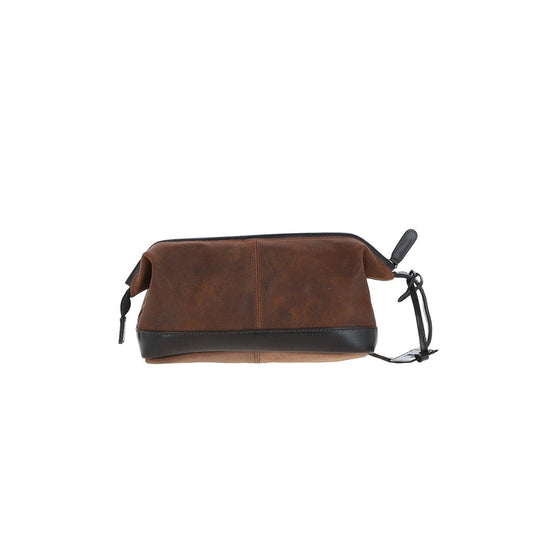 Leather Wash Bag Brown: Lou