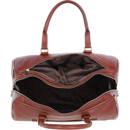 Luxury Leather Duffle Bag with Detachable Strap - Tan
