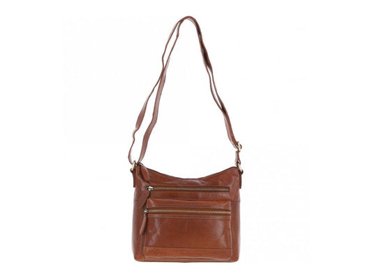Medium Leather Shoulder Bag Honey: T-83