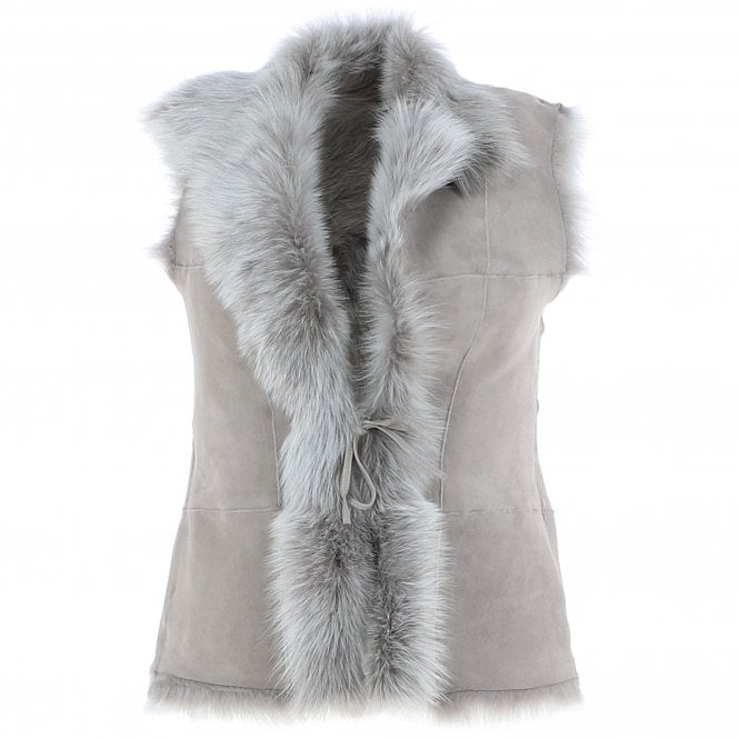 Reversible Toscana Suede Leather Gilet - Topo