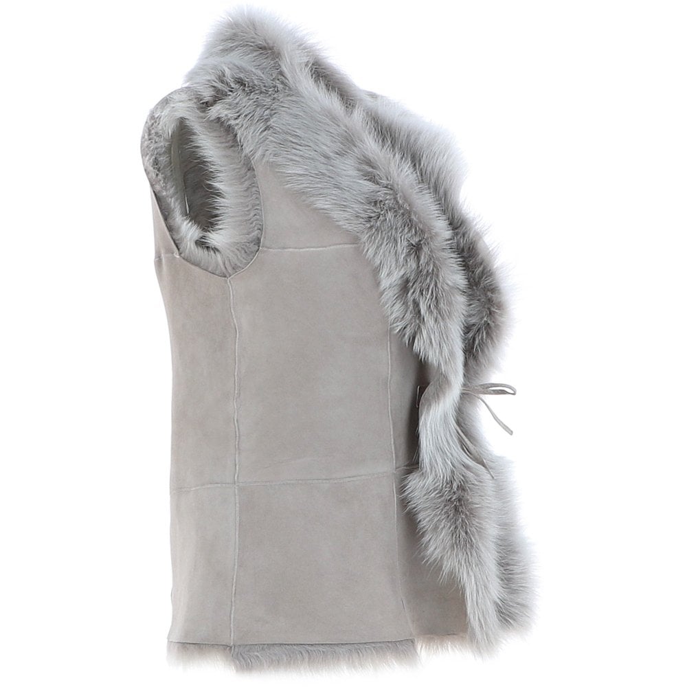 Reversible Toscana Suede Leather Gilet - Topo