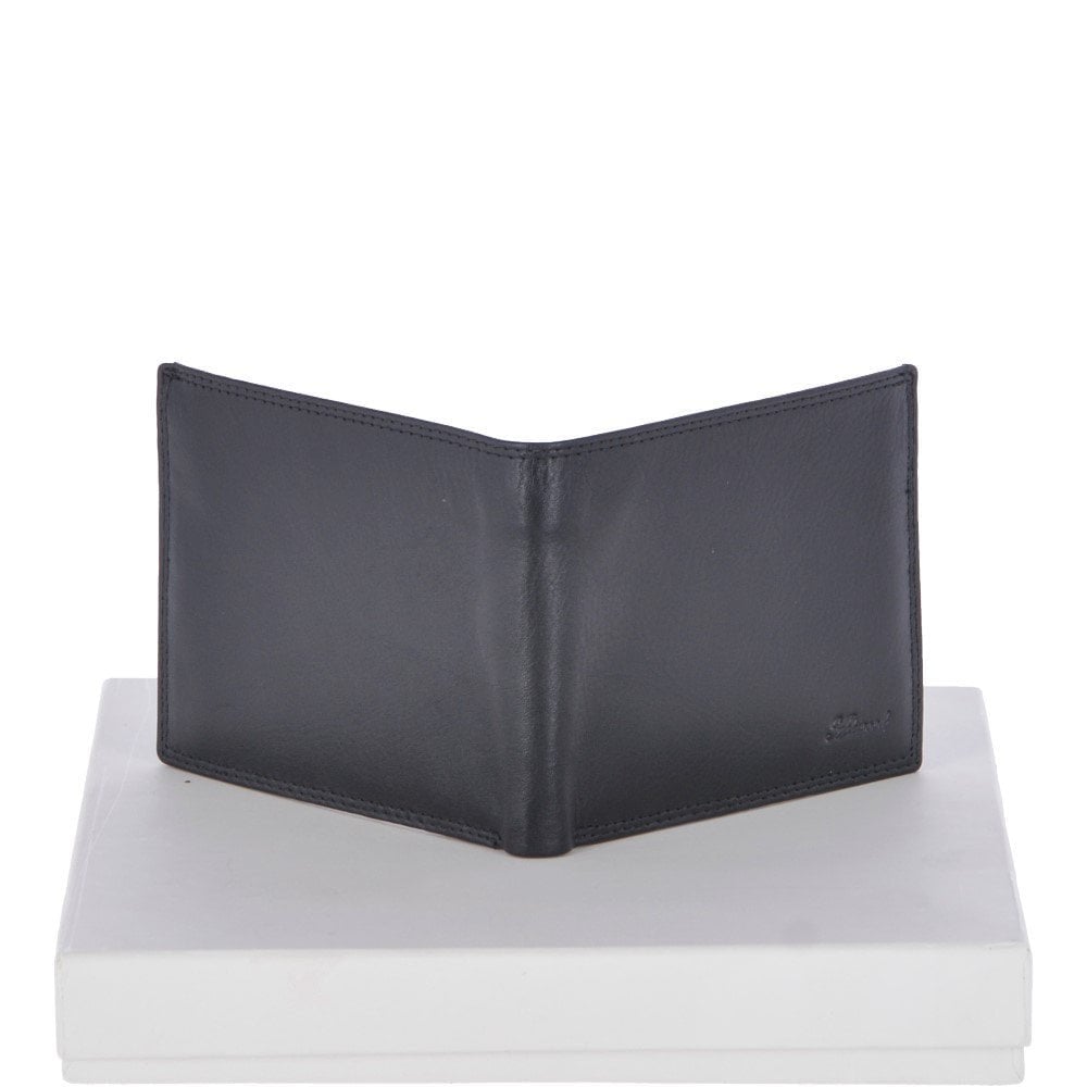 Leather Classic 8 Card Bill Fold Wallet - Black