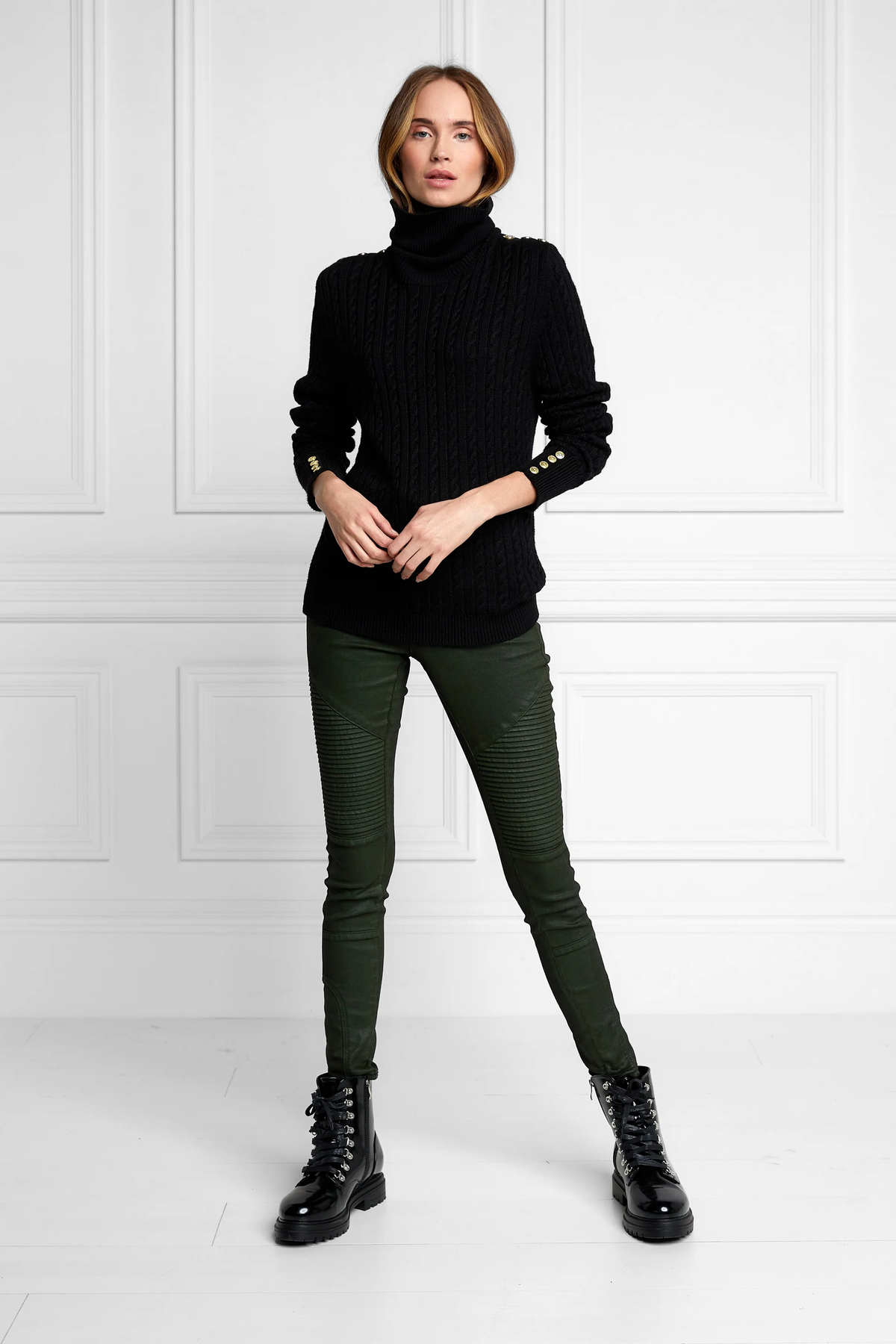 Seattle Roll Neck Cable Knit