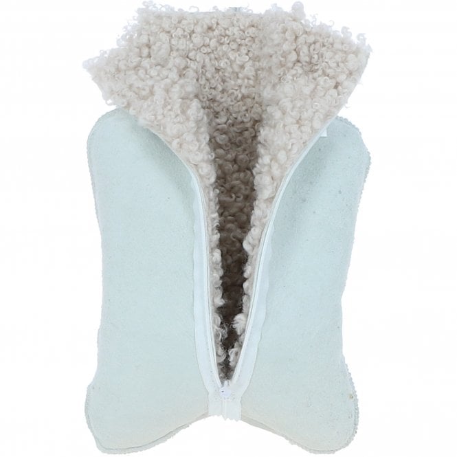 Fenland Curly Wool Hot Water Bottle Cover - Beige 2L