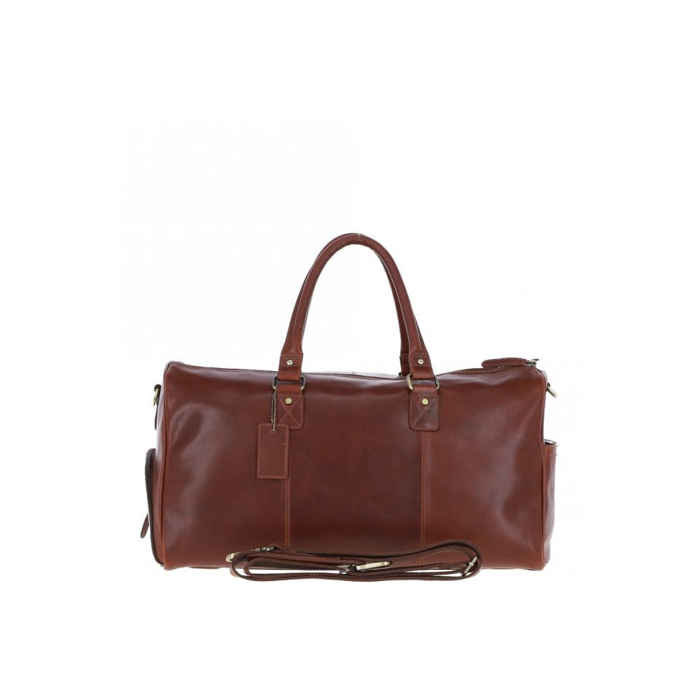 Large Leather Holdall - Chestnut