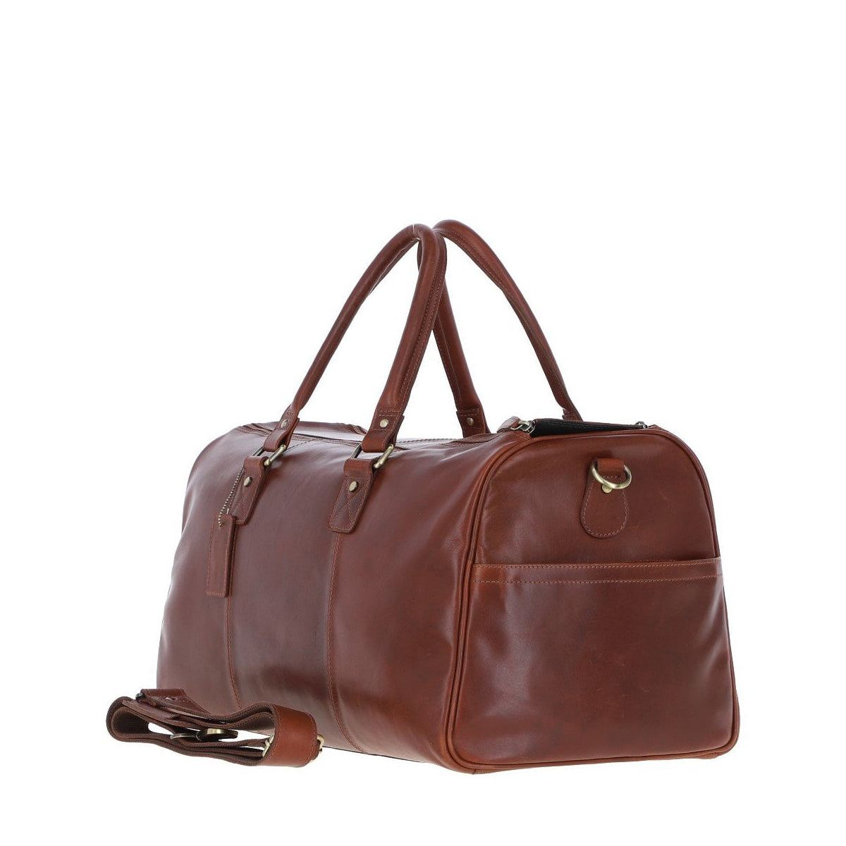 Large Leather Holdall - Chestnut