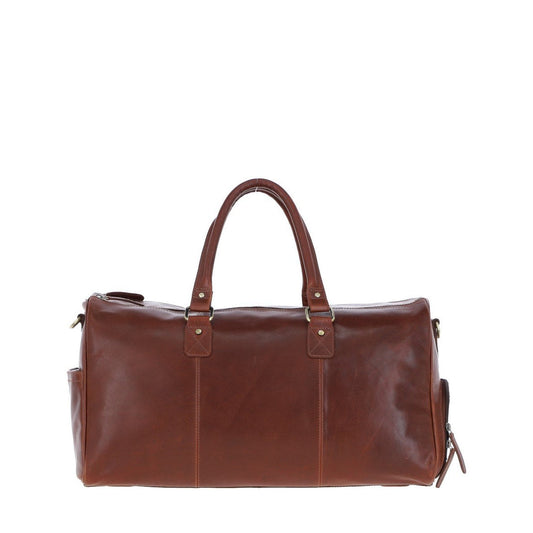 Large Leather Holdall - Chestnut